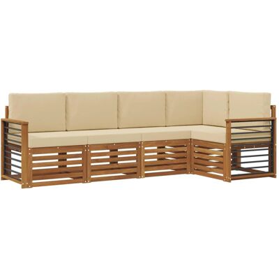 vidaXL Sofagarnituren 5 Tlg Natur und Beige Massivholz Akazie 3374823 vidaXL Sofagarnituren 5 Tlg Natur und Beige Massivholz Akazie 3374823