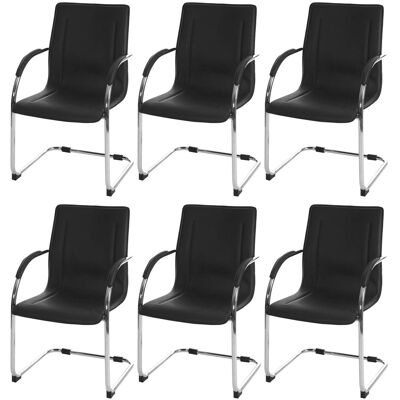PROREGAL Konferenzstuhl 6er-Set Sammy 93x56x56cm Sitzhöhe 47cm Stahl Schwarz Besucherstuhl Freischwinger Lehnstuhl PROREGAL Konferenzstuhl 6er-Set Sammy 93x56x56cm Sitzhöhe 47cm Stahl Schwarz Besucherstuhl Freischwinger Lehnstuhl