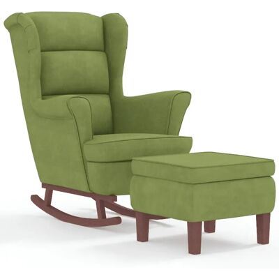 VIDAXL Hellgrüner Sessel mit Hocker - Entspannende Möbel VIDAXL Hellgrüner Sessel mit Hocker - Entspannende Möbel