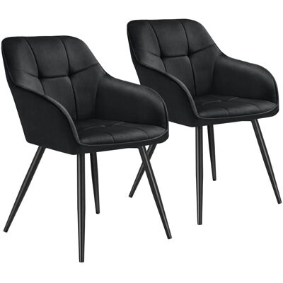 Tectake Esszimmerstuhl Marilyn Gepolstert In Samtoptik Gesteppt Durchgehende Lehne 2Er Set 62 x 58 x 82 cm Schwarz Schwarz Tectake Esszimmerstuhl Marilyn Gepolstert In Samtoptik Gesteppt Durchgehende Lehne 2Er Set 62 x 58 x 82 cm Schwarz Schwarz