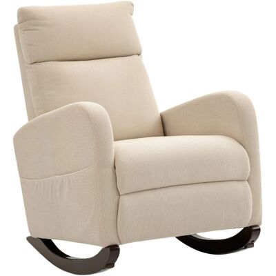 HOMCOM Rocking Chair Polyester 94L x 67B x 105H cm Beige HOMCOM Rocking Chair Polyester 94L x 67B x 105H cm Beige