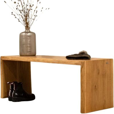 holz4home Massivholz Hocker Bank aus Eiche mit Baumkante L holz4home Massivholz Hocker Bank aus Eiche mit Baumkante L