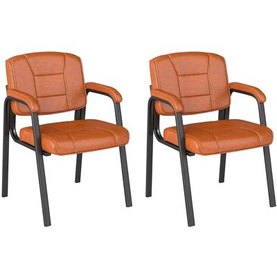 Costway Konferenzstühle 2er Set Wartezimmerstühle Bürostühle Braun Costway Konferenzstühle 2er Set Wartezimmerstühle Bürostühle Braun
