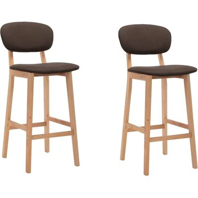 MAISONCHIC Set aus 2 Braune Stoff Barhocker - Bar Stools MAISONCHIC Set aus 2 Braune Stoff Barhocker - Bar Stools