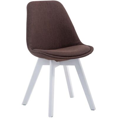 DELUKE Besucherstuhl LAGOS Stoff Braun 48x55x84cm Weiß Konferenzstuhl Wartezimmerstuhl Bürostuhl DELUKE Besucherstuhl LAGOS Stoff Braun 48x55x84cm Weiß Konferenzstuhl Wartezimmerstuhl Bürostuhl