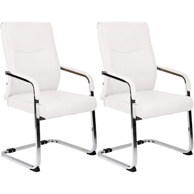 DELUKE 2er Set Besucherstuhl SKOPJE Kunstleder Weiß 55x60x88cm Konferenzstuhl Wartezimmerstuhl Bürostuhl DELUKE 2er Set Besucherstuhl SKOPJE Kunstleder Weiß 55x60x88cm Konferenzstuhl Wartezimmerstuhl Bürostuhl