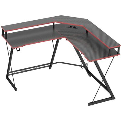 HOMCOM L-förmiger Computertisch Spanplatte Metall 128L x 128B x 88H cm Schwarz HOMCOM L-förmiger Computertisch Spanplatte Metall 128L x 128B x 88H cm Schwarz