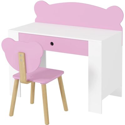 AIYAPLAY Kinderschreibtisch Set mit Tischplatte und Schublade Rosa+Weiß AIYAPLAY Kinderschreibtisch Set mit Tischplatte und Schublade Rosa+Weiß