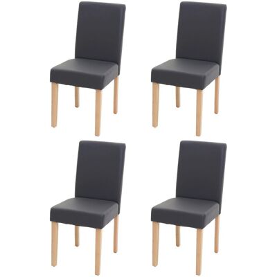 MCW Esszimmerstuhl Littau 4er-Set Kunstleder Grau Matt Helle Beine MCW Esszimmerstuhl Littau 4er-Set Kunstleder Grau Matt Helle Beine