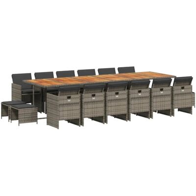 vidaXL Garten-Essgruppe 17-tlg. Grau Polyrattan vidaXL Garten-Essgruppe 17-tlg. Grau Polyrattan