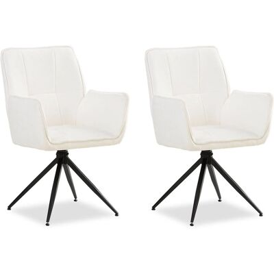 Homestyle4u 2er Set Polsterstühle Drehbar in Weiß 2859 Homestyle4u 2er Set Polsterstühle Drehbar in Weiß 2859