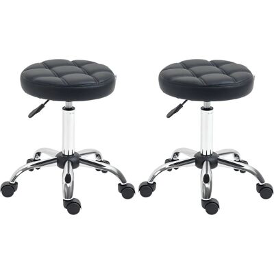 HOMCOM Salon Hocker Kunstleder Schaumstoff Schwarz 35,5 x 63H cm HOMCOM Salon Hocker Kunstleder Schaumstoff Schwarz 35,5 x 63H cm