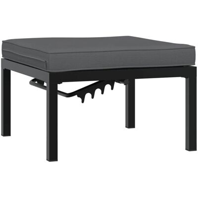 vidaXL Gartenhocker mit Kissen Schwarz Aluminium - Gartenbank vidaXL Gartenhocker mit Kissen Schwarz Aluminium - Gartenbank