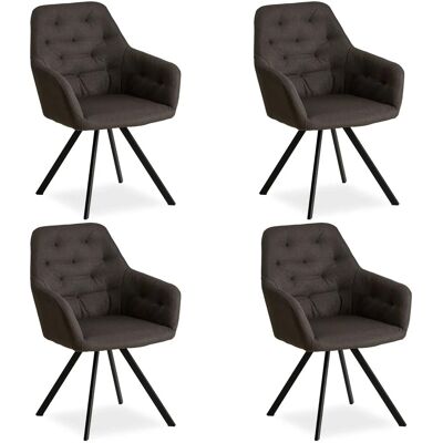 Homestyle4u Polsterstuhl 4er Set in Anthrazit 2349 Homestyle4u Polsterstuhl 4er Set in Anthrazit 2349