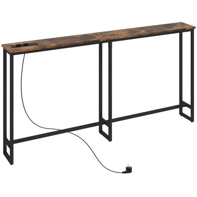HOMCOM Konsolentisch Spanplatte Stahl 160L x 20B x 80H cm Rustikal-Braun HOMCOM Konsolentisch Spanplatte Stahl 160L x 20B x 80H cm Rustikal-Braun