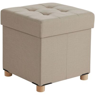 Relaxdays Hocker mit Stauraum Polyester Beige Gepolstert 38 cm x 38 cm x 38 cm Relaxdays Hocker mit Stauraum Polyester Beige Gepolstert 38 cm x 38 cm x 38 cm