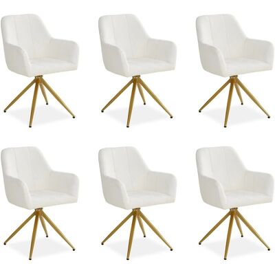 Homestyle4u Polsterstuhl Drehbar 6er Set in Beige 2732 Homestyle4u Polsterstuhl Drehbar 6er Set in Beige 2732