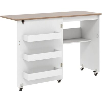 Costway 2 In 1 Nähtisch Klappbar Nähmaschinenschrank Nähschrank Weiß+Natur Costway 2 In 1 Nähtisch Klappbar Nähmaschinenschrank Nähschrank Weiß+Natur