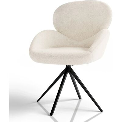 Juskys Drehstuhl Albano Bouclé Creme Juskys Drehstuhl Albano Bouclé Creme