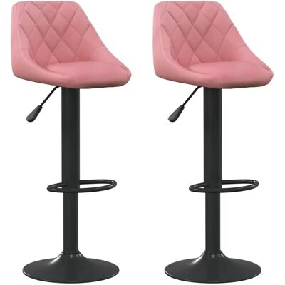 vidaXL Barhocker 2 Stk Rosa Samt 335354 vidaXL Barhocker 2 Stk Rosa Samt 335354