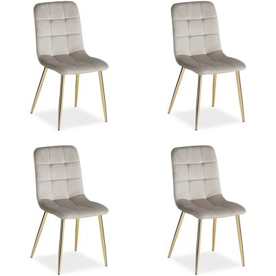 Homestyle4u Esszimmerstuhl 4er Set in Beige und Gold Samt 2334 Homestyle4u Esszimmerstuhl 4er Set in Beige und Gold Samt 2334