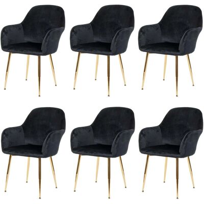MCW F18 Samt-Verspiegelte Esszimmerstühle - 6er-Set MCW F18 Samt-Verspiegelte Esszimmerstühle - 6er-Set