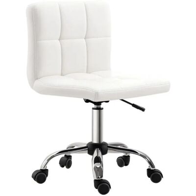 HOMCOM Bürostuhl für Büro Arbeitszimmer Kunstleder 51L x 46B x 92H cm Weiß HOMCOM Bürostuhl für Büro Arbeitszimmer Kunstleder 51L x 46B x 92H cm Weiß