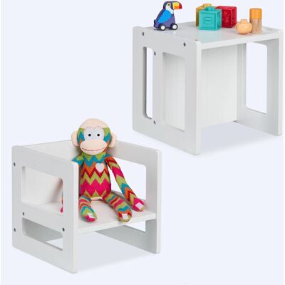 Relaxdays Sitzhocker Kinder 2er Set MDF Weiß Wendbar Mitwachsend 30 cm x 30 cm x 30 cm 3,2 kg Relaxdays Sitzhocker Kinder 2er Set MDF Weiß Wendbar Mitwachsend 30 cm x 30 cm x 30 cm 3,2 kg