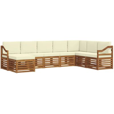 vidaXL Sofagarnituren 8 Tlg Natur und Creme Massivholz Akazie 3375305 vidaXL Sofagarnituren 8 Tlg Natur und Creme Massivholz Akazie 3375305