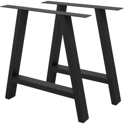 ECD Germany 2x Tischbeine A-Form A-Design 70x72 cm Schwarz Stahl Industriedesign ECD Germany 2x Tischbeine A-Form A-Design 70x72 cm Schwarz Stahl Industriedesign