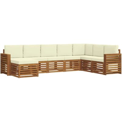 vidaXL Sofagarnituren 8 Tlg Natur und Creme Massivholz Akazie 3375295 vidaXL Sofagarnituren 8 Tlg Natur und Creme Massivholz Akazie 3375295