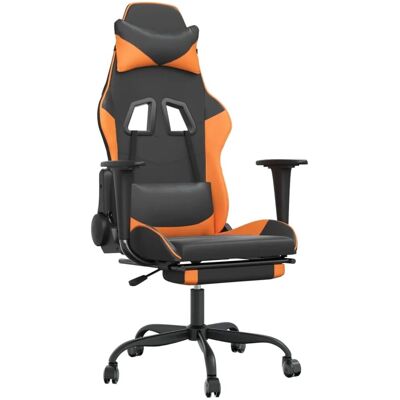 vidaXL Gaming-Stuhl mit Fußstütze Schwarz und Orange Kunstleder Modell 5 vidaXL Gaming-Stuhl mit Fußstütze Schwarz und Orange Kunstleder Modell 5
