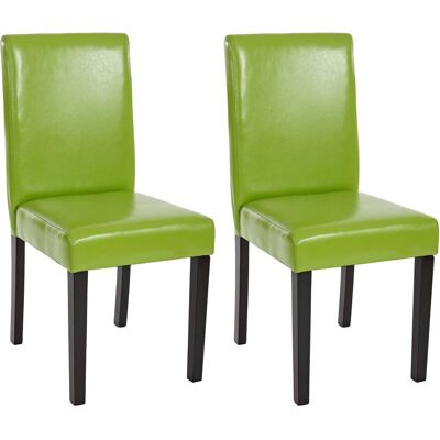 MCW Esszimmerstuhl Littau Kunstleder 2er-Set Kunstleder Grün Dunkle Beine MCW Esszimmerstuhl Littau Kunstleder 2er-Set Kunstleder Grün Dunkle Beine
