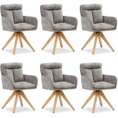Homestyle4u 6er Set Polsterstühle Drehbar in Grau 2853 Homestyle4u 6er Set Polsterstühle Drehbar in Grau 2853