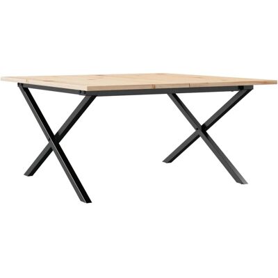 vidaXL Couchtisch X-Gestell 90x90x45cm Massivholz Kiefer und Gusseisen vidaXL Couchtisch X-Gestell 90x90x45cm Massivholz Kiefer und Gusseisen