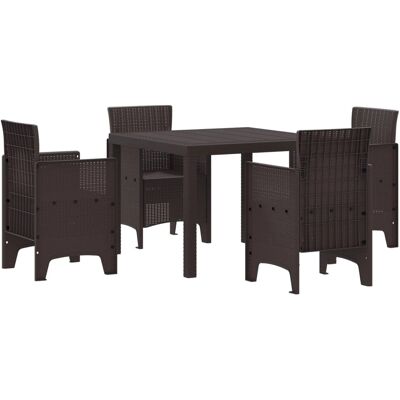 VidaXL - 5-teilige braune Poly-Rattan Garten-Set - Braun VidaXL - 5-teilige braune Poly-Rattan Garten-Set - Braun