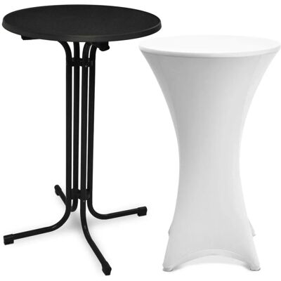 Beautissu Bellini Stehtisch ø 60cm Schwarz mit Stella Stehtischhusse ø 60cm Weiß Beautissu Bellini Stehtisch ø 60cm Schwarz mit Stella Stehtischhusse ø 60cm Weiß