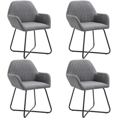 vidaXL Esszimmerstühle 4 Stk Dunkelgrau Stoff 277096 vidaXL Esszimmerstühle 4 Stk Dunkelgrau Stoff 277096