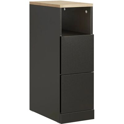 SoBuy Schmaler Nachttisch Beistelltisch mit 2 Schubladen Nachtschrank 20x35x60cm Schwarz FBT149-SCH SoBuy Schmaler Nachttisch Beistelltisch mit 2 Schubladen Nachtschrank 20x35x60cm Schwarz FBT149-SCH