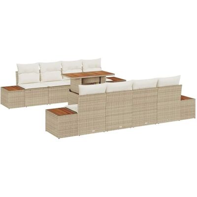 Allgemeines Gartentisch-Set - 9 Teile mit Kissen Allgemeines Gartentisch-Set - 9 Teile mit Kissen