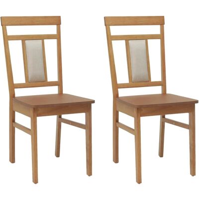 vidaXL Esszimmerstuhl 2 Stk Natur Massives Gummiholz 42020504 vidaXL Esszimmerstuhl 2 Stk Natur Massives Gummiholz 42020504