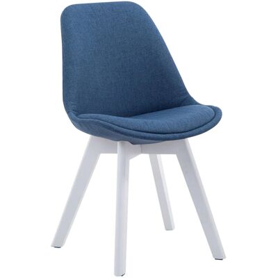 DELUKE Besucherstuhl LAGOS Stoff Blau 48x55x84cm Weiß Konferenzstuhl Wartezimmerstuhl Bürostuhl DELUKE Besucherstuhl LAGOS Stoff Blau 48x55x84cm Weiß Konferenzstuhl Wartezimmerstuhl Bürostuhl