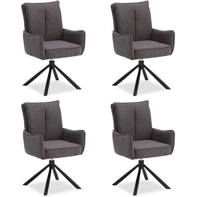 Homestyle4u Polsterstuhl Stoff Anthrazit Drehbar 4er Set 3067 Homestyle4u Polsterstuhl Stoff Anthrazit Drehbar 4er Set 3067