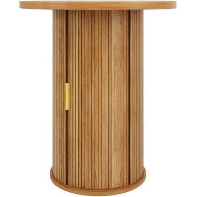 Merax Runder Bartisch mit Stauraum MDF Holzoptik 75kg Merax Runder Bartisch mit Stauraum MDF Holzoptik 75kg