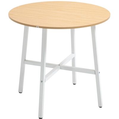 HOMCOM Esstisch Spanplatte Stahl Naturholz 80L x 80B x 76H cm HOMCOM Esstisch Spanplatte Stahl Naturholz 80L x 80B x 76H cm