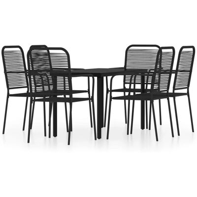 vidaXL 7-Tlg Garten-Essgruppe Schwarz 3099140 vidaXL 7-Tlg Garten-Essgruppe Schwarz 3099140