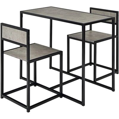Costway Bartisch Set 3-Teilig Metallgestell Grau Costway Bartisch Set 3-Teilig Metallgestell Grau