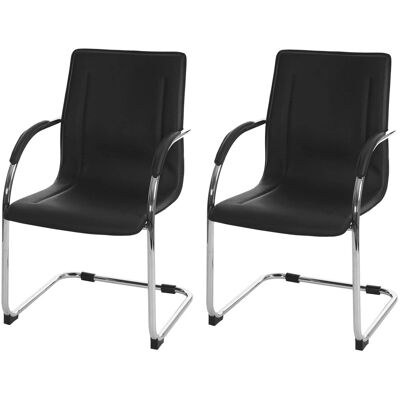 PROREGAL Konferenzstuhl 2er-Set Sammy 93x56x56cm Sitzhöhe 47cm Besucherstuhl Freischwinger Schwarz PROREGAL Konferenzstuhl 2er-Set Sammy 93x56x56cm Sitzhöhe 47cm Besucherstuhl Freischwinger Schwarz