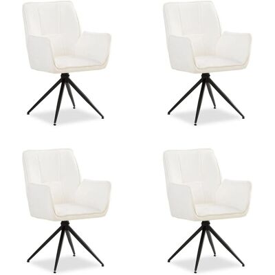 Homestyle4u 4er Set Polsterstühle Drehbar in Weiß 2860 Homestyle4u 4er Set Polsterstühle Drehbar in Weiß 2860