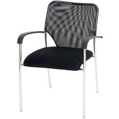PROREGAL Besucherstuhl 4er-Set Mit Lehne 83x55x60cm Sitzhöhe 45cm Stoff/Textil Sitz Schwarz Konferenzstuhl Stapelbar PROREGAL Besucherstuhl 4er-Set Mit Lehne 83x55x60cm Sitzhöhe 45cm Stoff/Textil Sitz Schwarz Konferenzstuhl Stapelbar